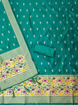 Rama pure zari soft banarasi silk 3pc dress material 4