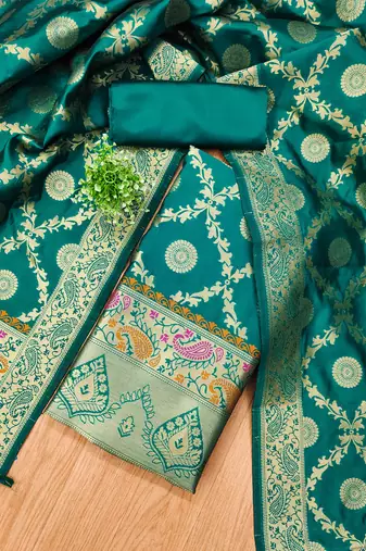 Rama pure zari soft banarasi silk 3pc dress material