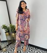 Multi viscose printed kurta set