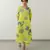 Yellow printed viscosee kurtaset