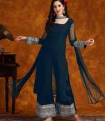 Women Georgette Fabric Embroidered work Straight cut Kurta, Pant and Dupatta Set