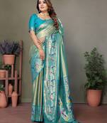 Rama tissue silk art paithani silk saree