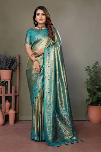 Rama tissue silk leriya design art kanjeevaram silk saree