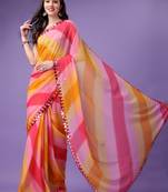 Multi printed work georgette bollywood style saree