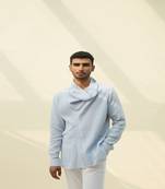 Blue handloom khadi plain  tunic