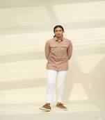 Brown handloom khadi plain  tunic