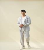 Grey handloom khadi plain 