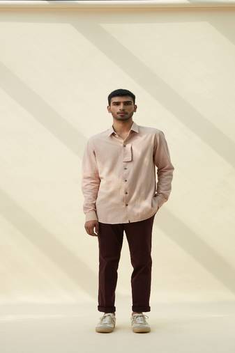 Bronze handloom khadi plain  shirt