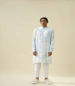 White tencel twill printed  kurta