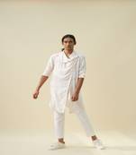 White tencel twill printed  kurta