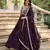Wine Faux Blooming Georgette With Rich Sequins Multi Embroidered Gown With Dupatta