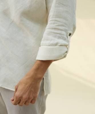 White handloom khadi plain  tunic 3