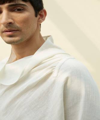 White handloom khadi plain  tunic 4
