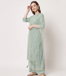 Pista Embroidered Silk Blend  Kurta pant and Palazzo Set