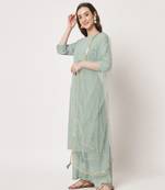 Pista Embroidered Silk Blend Women's Kurta and Palazzo Set