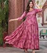 Sa Rasa Pink Anarkali Flared Gown/Kurta