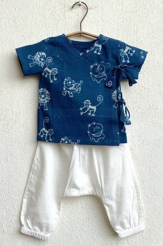 Organic zoo print angarakha top &  pants