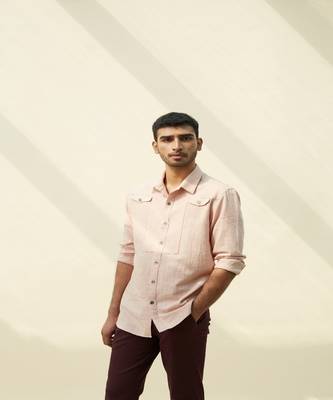 Bronze handloom khadi plain  shirt 2