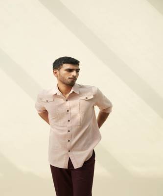 Bronze handloom khadi plain  shirt 3