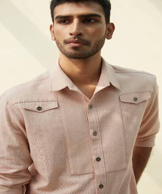 Bronze handloom khadi plain  shirt 4