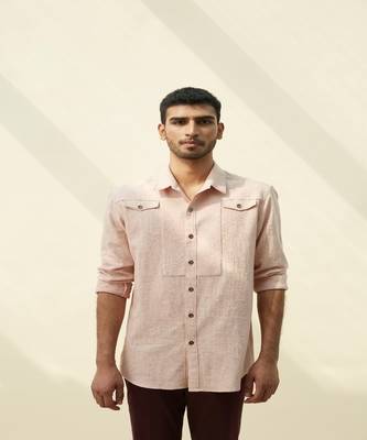 Bronze handloom khadi plain  shirt 6