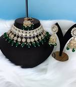 Elegant pearl choker necklace set with maang tikka and jhumka earrings - traditional indian bridal jewelry collection