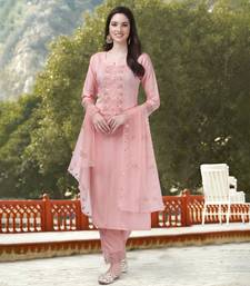 Light Pink Cotton Embroidered Salwar Suit