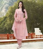 Light Pink Cotton Embroidered Salwar Suit