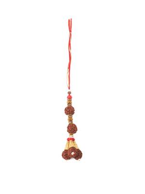 set of 2 multicolor rudraksh & beads bhaiya bhabhi rakhi with roli chawal chandan & mishri 3
