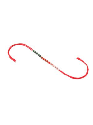 multicolor artificial beads set of 2 bhaiya bhabhi rakhi with roli chawal chandan & mishri 4