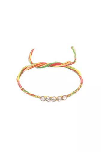 men set of 2 religious designer multicolor artificial stones thread rakhi with roli chawal chandan & mishri