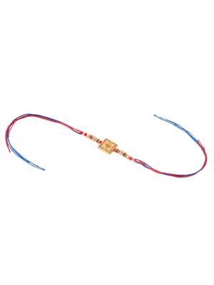 men multicolor artificial stones thread rakhi with roli chawal chandan & mishri 3