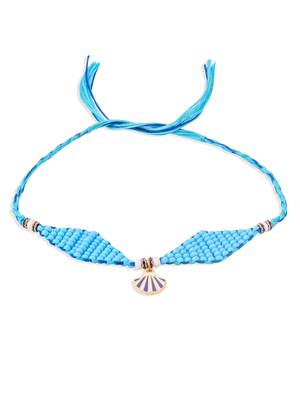 men blue pearls unique design thread rakhi with roli chawal chandan & mishri 3