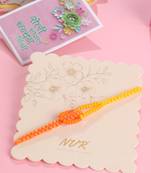 men's multicolor pearls thread rakhi with roli chawal chandan & mishri