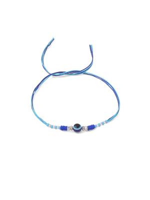 men set of 2 blue evil eye artificial beads thread rakhi with roli chawal chandan & mishri 5