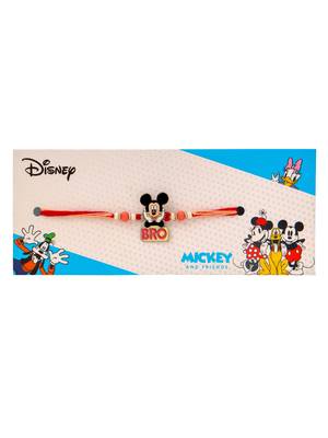 kids micky mouse character artificial beads thread rakhi with roli chawal chandan & mishri 5