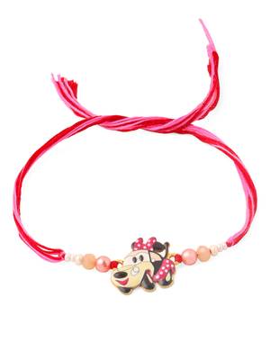 stylish red cartoon character kids rakhi with roli chawal chandan & mishri 2