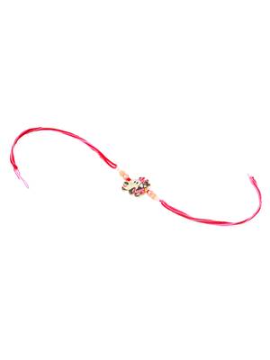 stylish red cartoon character kids rakhi with roli chawal chandan & mishri 3