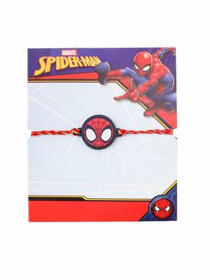 kids superhero red thread rakhi with roli chawal chandan & mishri 5