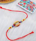 kids cartoon character multicolor artificial beads rakhi with roli chawal chandan & mishri