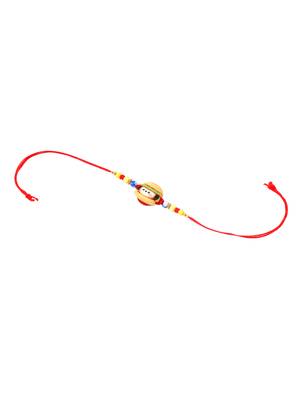 kids cartoon character multicolor artificial beads rakhi with roli chawal chandan & mishri 4