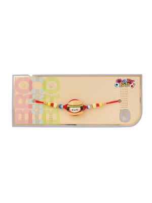 kids cartoon character multicolor artificial beads rakhi with roli chawal chandan & mishri 5