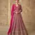 Pink georgette heavy embroidery sequins work gown set