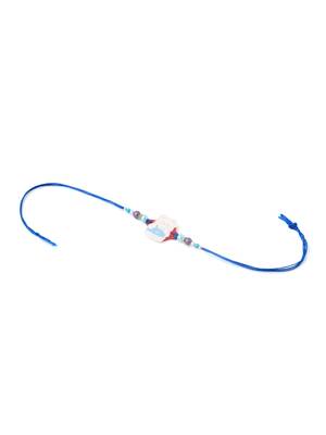 kids teddy blue artificial beads thread rakhi with roli chawal chandan & mishri 4