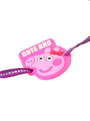 stylish pink cartoon character kids rakhi with roli chawal chandan & mishri 4