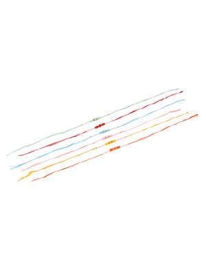 men set of 6 multicolor artificial stones & pearls rakhi with roli chawal chandan & mishri 4