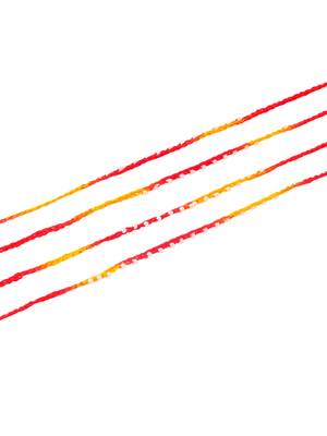 men set of 4 pearls traditional red thread rakhi with roli chawal chandan & mishri 3