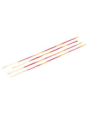 men set of 4 pearls traditional red thread rakhi with roli chawal chandan & mishri 4