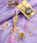 set of 2 handcrafted multicolor pearls bhaiya bhabhi rakhi combo