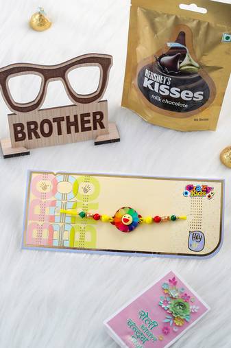 kids multicolor artificial beads rakhi, combo for rakshabandhan